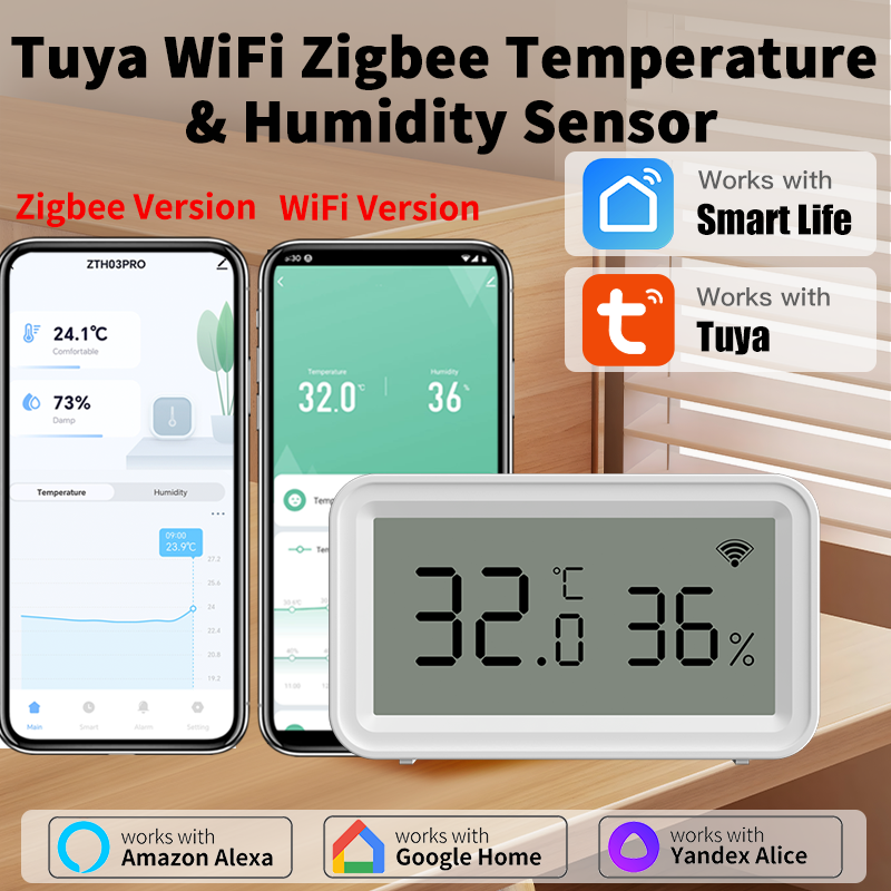 Smart Home Alexa - Tuya Zigbee WiFi Thermometer Hygrometer Temperature