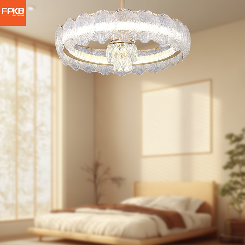 Smart Ceiling Fan - Light luxury cream Nordic living room