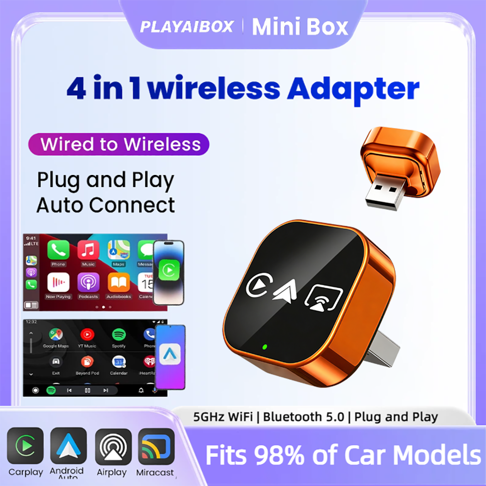Smart Home Wiz - 4in1 New Upgrade Carplay Adapter Wired