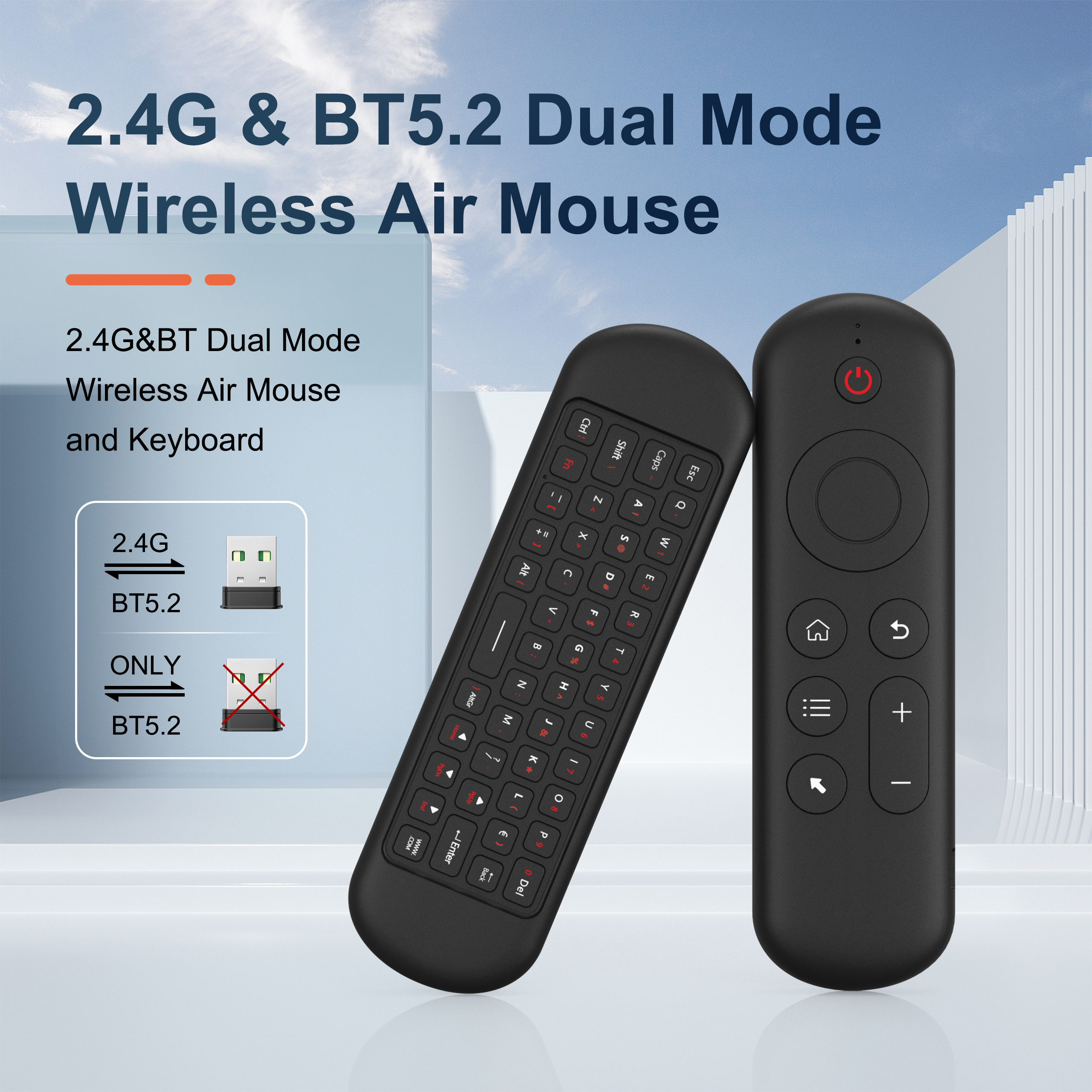 Smart Home Keyboard - Mini Bluetooth 5.0 Keyboard 2.4G Wireless
