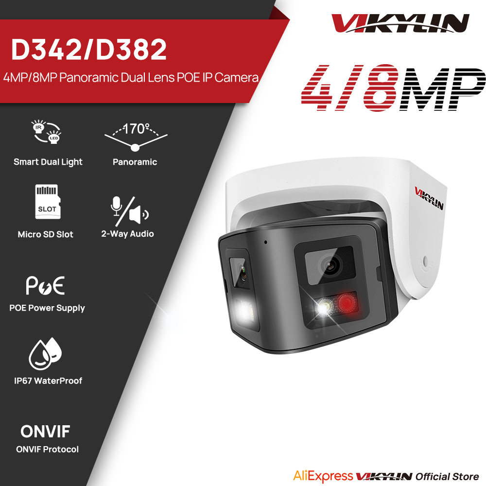 Smart Home X10 - Vikylin 4/8MP Panoramic Dual Lens Smart