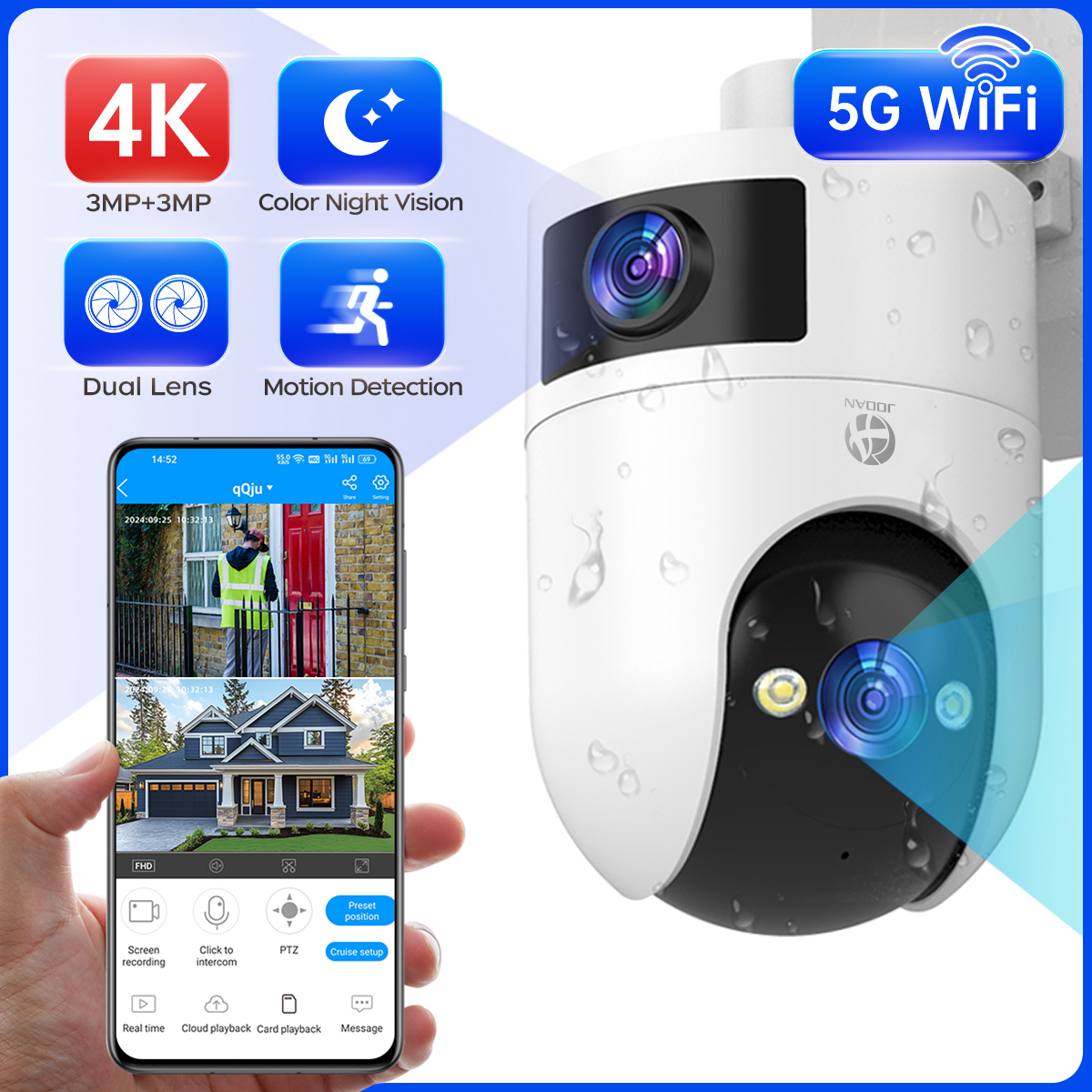 Smart Home Ezviz - 4K PTZ IP Camera Outdoor Waterproof