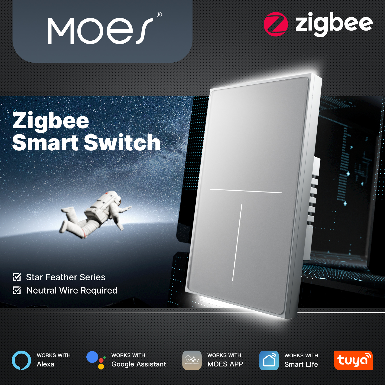 MOES Tuya ZigBee Star Feather  - Smart Home Alexa recensie en prijs