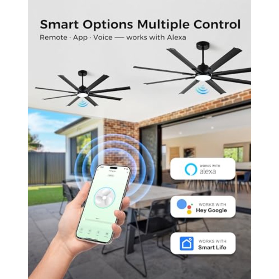 72In Black Aluminum Ceiling Fa - Smart Ceiling Fan recensie en prijs