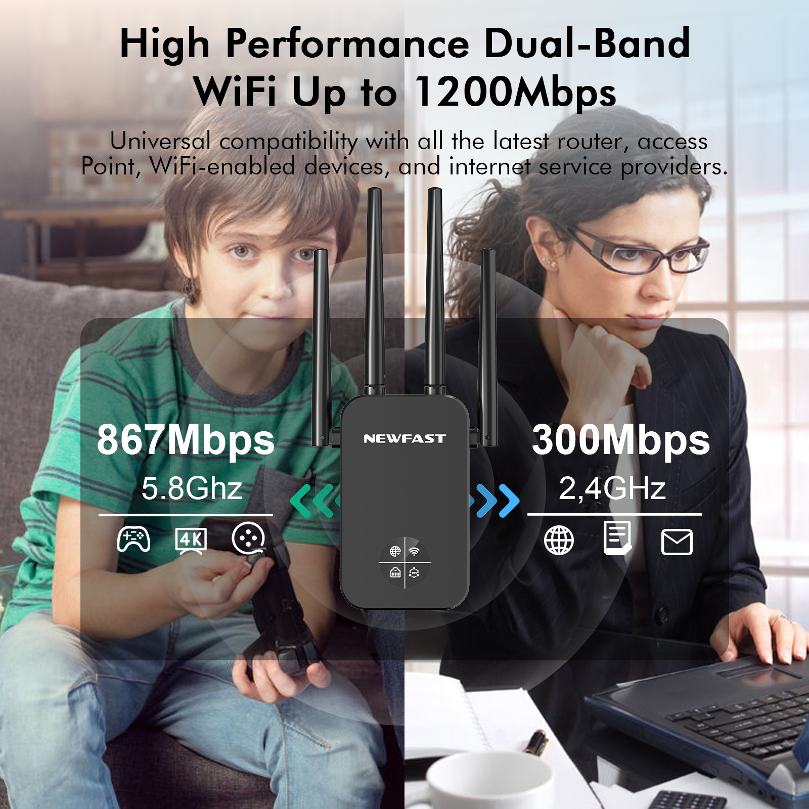 NEWFAST 1200Mbps WiFi Repeater - Smart Home X10 recensie en prijs