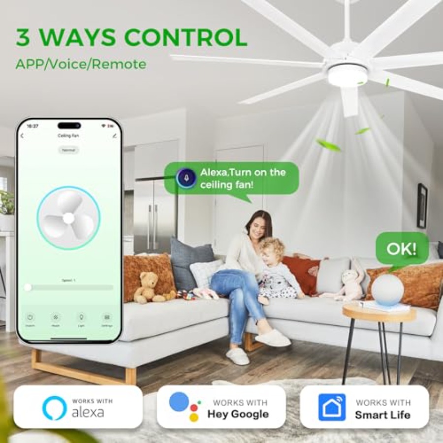 62 Inch Large Smart Ceiling Fa - Smart Ceiling Fan recensie en prijs