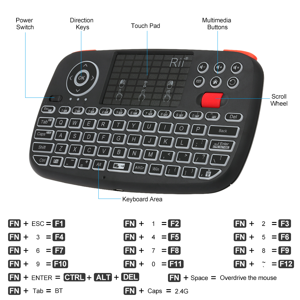 Rii i4 Mini BT Wireless Keyboa - Smart Home Keyboard recensie en prijs