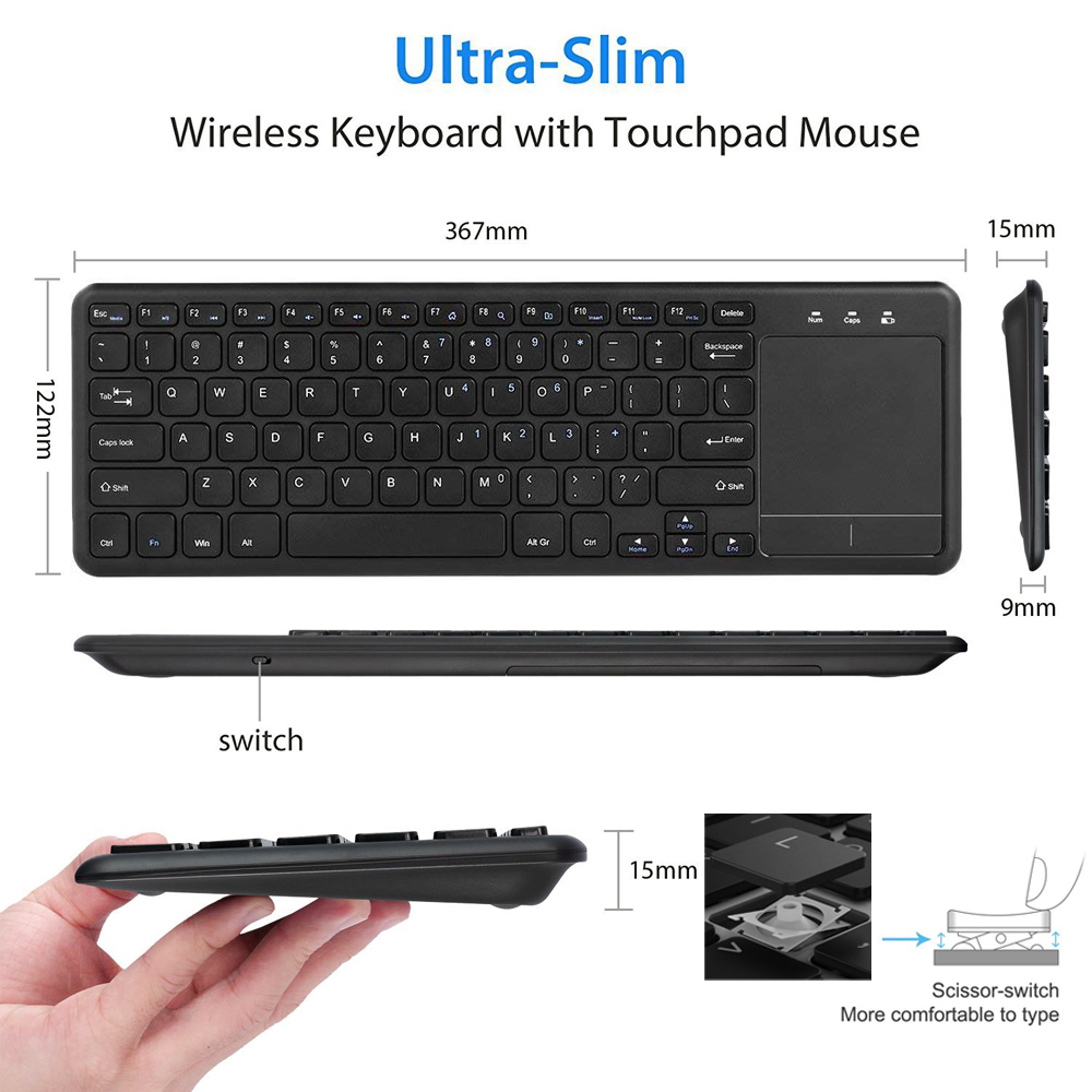 2.4GHz Ultra thin Wireless Tou - Smart Home Keyboard recensie en prijs